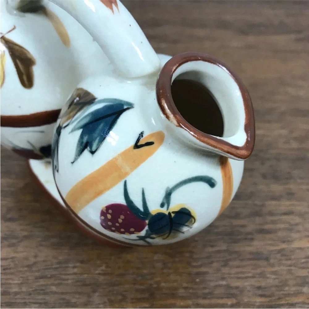 Vintage 40s Nasco Japan double ceramic vase strawberry pear